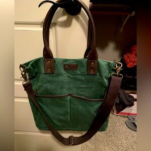 Green Canvas Levenger Oxford tote